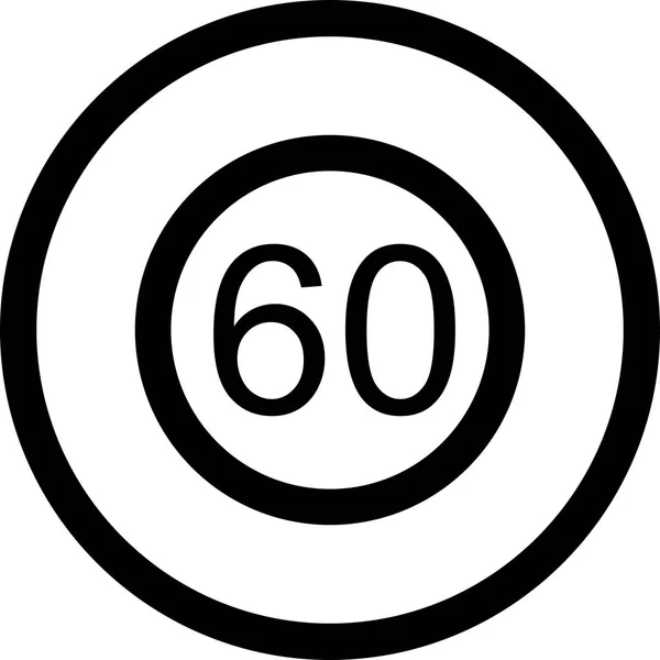 Illustration hastighetsgräns 60 ikon — Stockfoto