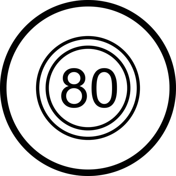 Illustration Speed limit 80 Icon — Stock Photo, Image