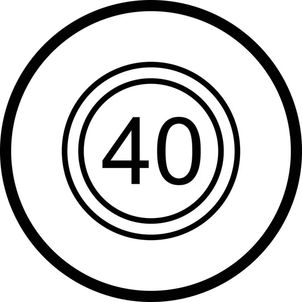 Ilustração Limite de velocidade 40 Ícone — Fotografia de Stock