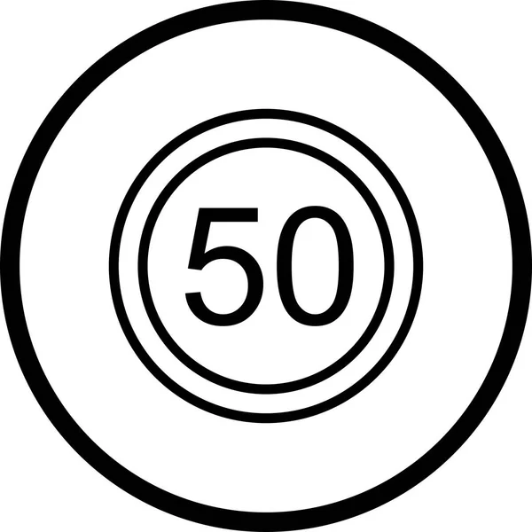 Illustration Speed limit 50 Icon — Stock Photo, Image