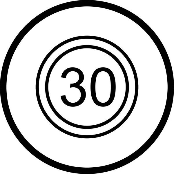 Ilustração Limite de velocidade 30 Ícone — Fotografia de Stock