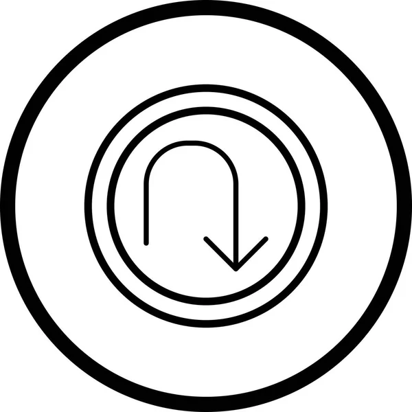 Ilustracja U-Turn ikona — Zdjęcie stockowe
