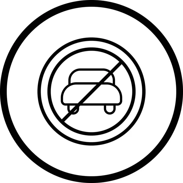 Illustration  No entry for motor vehicle Icon — Stock Photo, Image