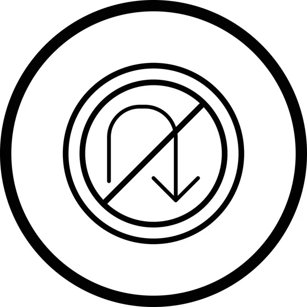 Ilustración No U-turn Icon — Foto de Stock