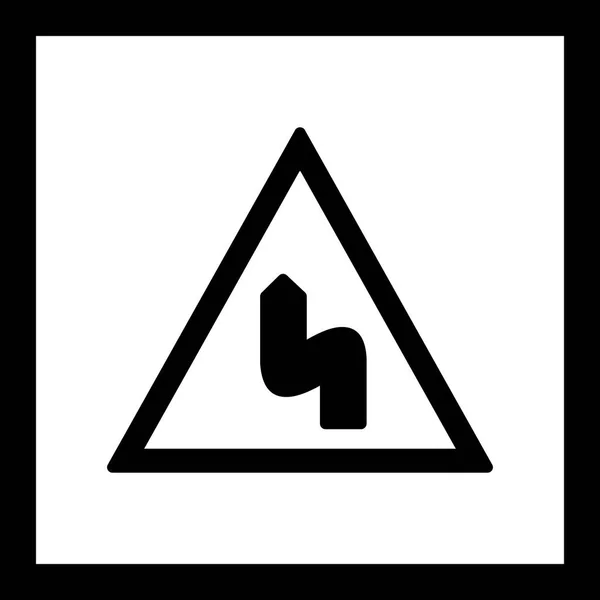 Illustration  Double bend to the left Icon — Stock Photo, Image