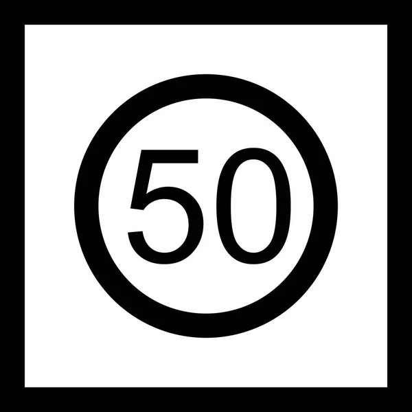 Εικόνα όριο ταχύτητας 50 εικονίδιο — Φωτογραφία Αρχείου