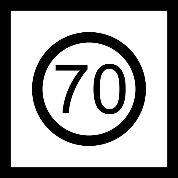 Ilustración Límite de velocidad 70 Icon —  Fotos de Stock
