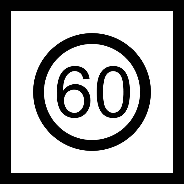 Batas kecepatan ilustrasi 60 Ikon — Stok Foto