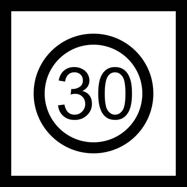 Ilustración Límite de velocidad 30 Icono —  Fotos de Stock