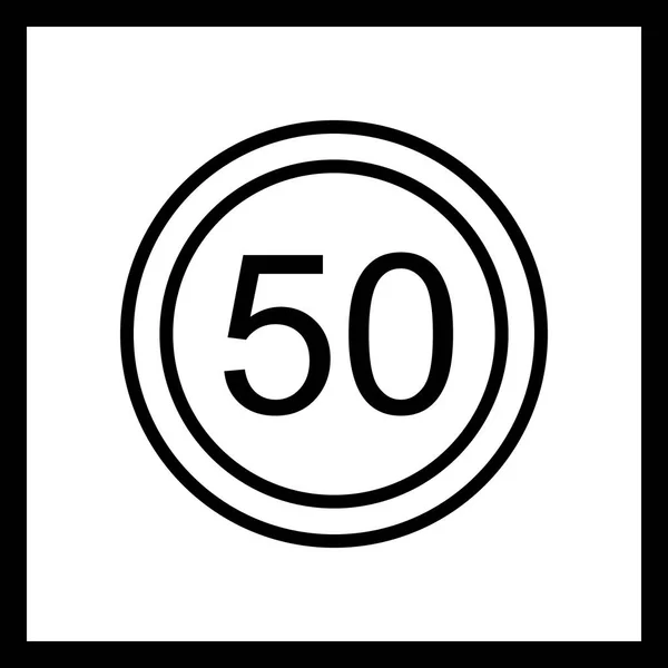 Illustration Speed limit 50 Icon — Stock Photo, Image