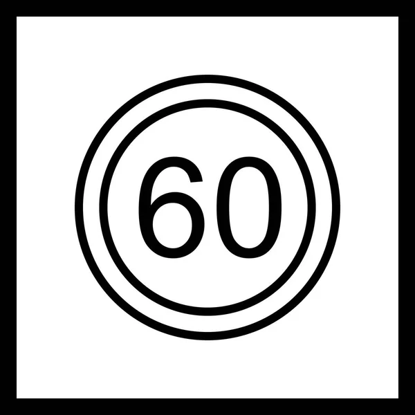 Ілюстрація Обмеження швидкості 60 піктограм — стокове фото