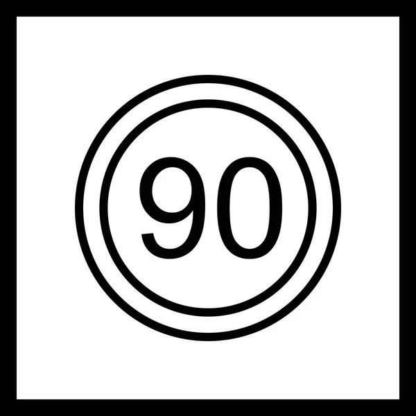 Ilustración Límite de velocidad 90 Icon — Foto de Stock