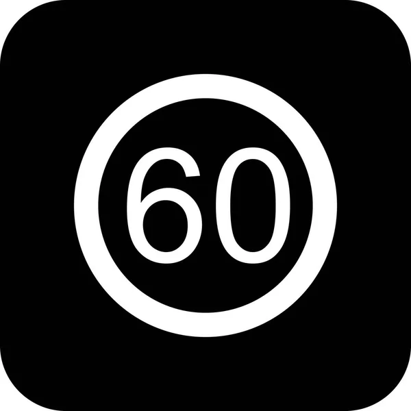 Illustration Speed limit 60 Icon — Stock Photo, Image