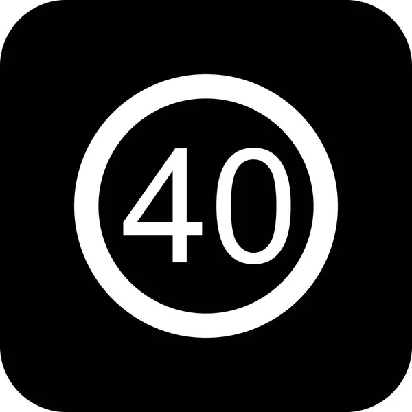 Ilustración Límite de velocidad 40 Icono —  Fotos de Stock