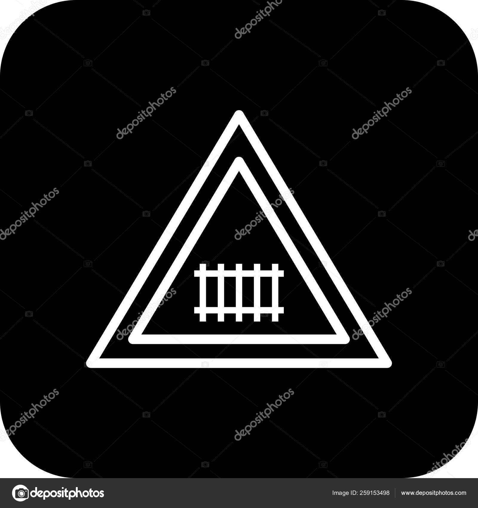 Illustration Level Crossing With Gate Road Sign Icon Stock Photo Image By C Iyikon