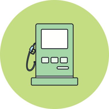 İllüstrasyon Dolum İstasyonu Yol İşareti Simgesi