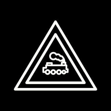 İllüstrasyon Hemzemin Geçit Tren Yolu İşaret Simgesi