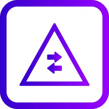 İllüstrasyon İki yönlü trafik tek yönlü Yol İşareti Simgesi geçer 