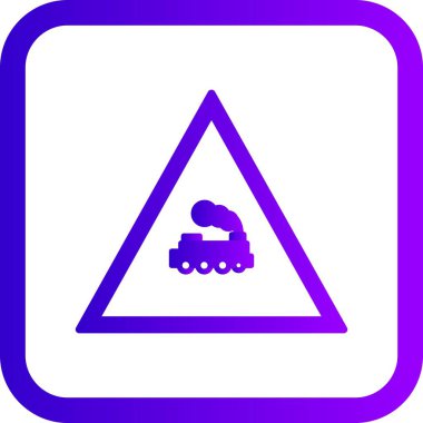 İllüstrasyon Hemzemin Geçit Tren Yolu İşaret Simgesi