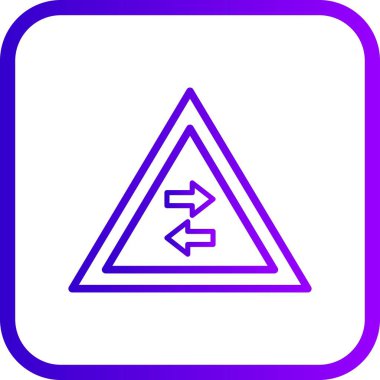 İllüstrasyon İki yönlü trafik tek yönlü Yol İşareti Simgesi geçer 