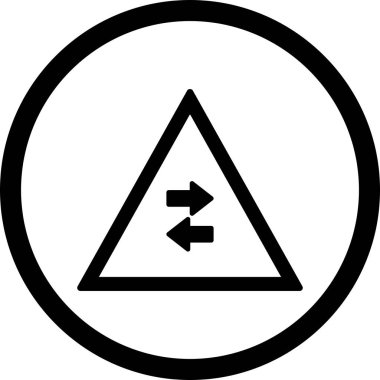 İllüstrasyon İki yönlü trafik tek yönlü Yol İşareti Simgesi geçer 