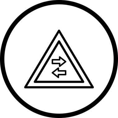 İllüstrasyon İki yönlü trafik tek yönlü Yol İşareti Simgesi geçer 