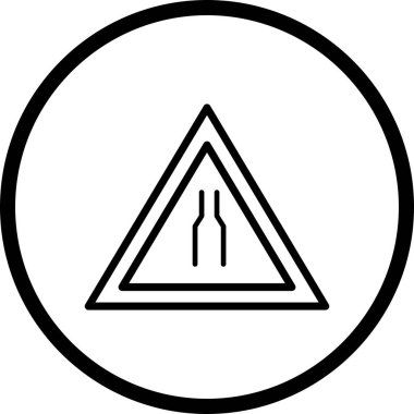 İllüstrasyon Yolu her iki tarafta Yol İşareti Simgesi daralır