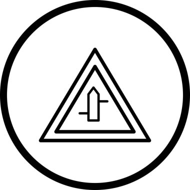 İllüstrasyon Küçük Çapraz Yollar Sağdan Sola Yol İşareti Ico