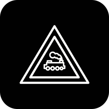 İllüstrasyon Hemzemin Geçit Tren Yolu İşaret Simgesi