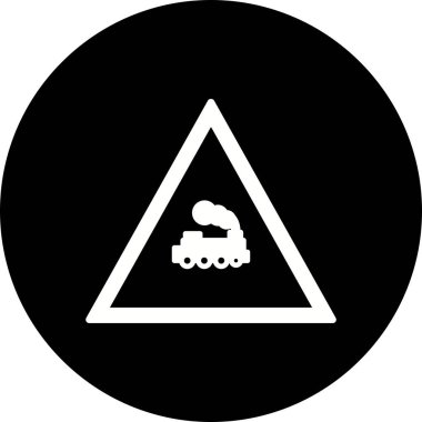 İllüstrasyon Hemzemin Geçit Tren Yolu İşaret Simgesi