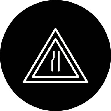 İllüstrasyon Yolu Sol Yol İşaret Ikonu'nda daralır