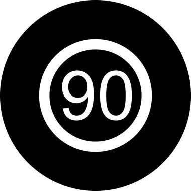 İllüstrasyon Hız sınırı 90 Simge