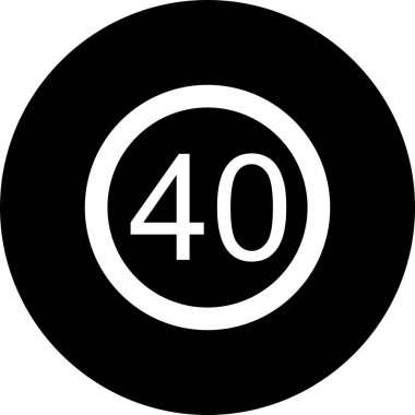 İllüstrasyon Hız sınırı 40 Simge