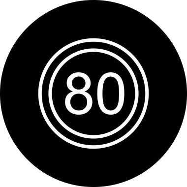 İllüstrasyon Hız sınırı 80 Simge