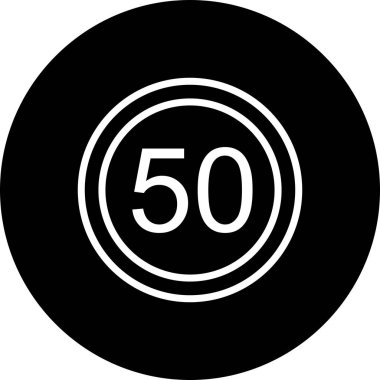 İllüstrasyon Hız sınırı 50 Simge