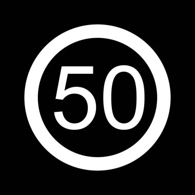 İllüstrasyon Hız sınırı 50 Simge