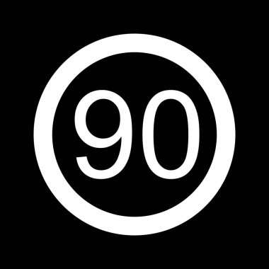 İllüstrasyon Hız sınırı 90 Simge