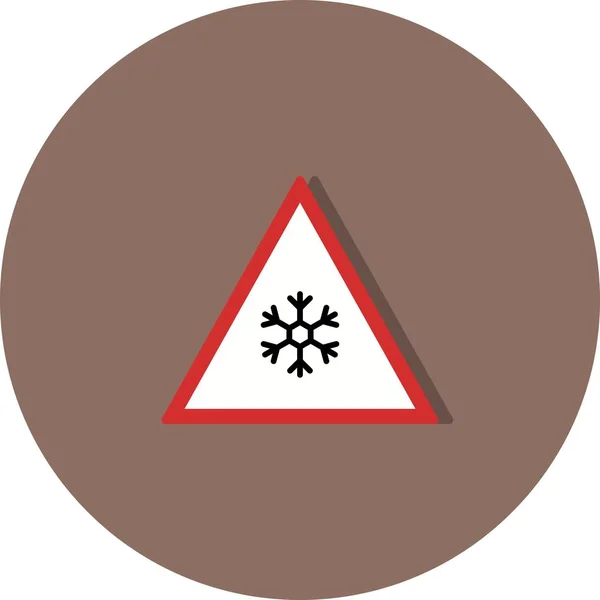 Ilustración Riesgo de hielo Icono de señalización vial —  Fotos de Stock