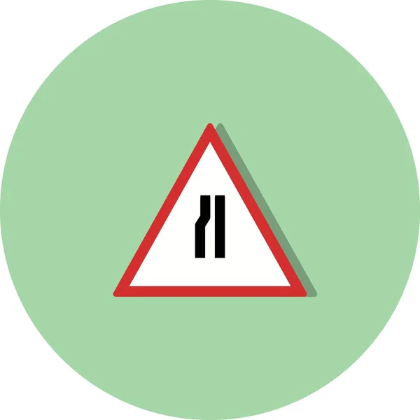 Ilustração Estrada estreita na esquerda Ícone de sinal de estrada — Fotografia de Stock