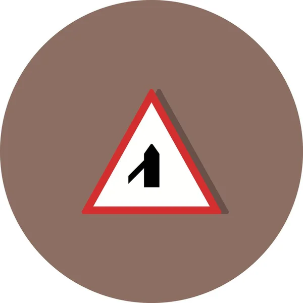 Ilustrace malá křížová cesta od levého silničního znaku – ikona — Stock fotografie