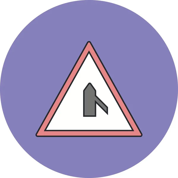 Illustratie minor cross weg van rechter weg teken pictogram — Stockfoto