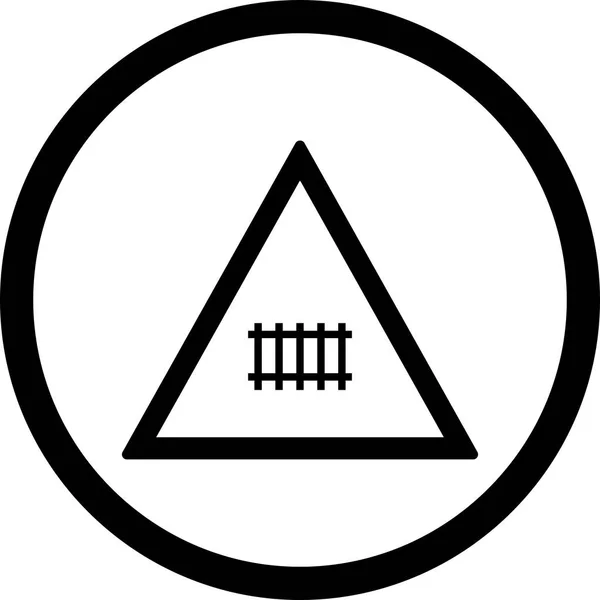 Abbildung Bahnübergang (mit Tor) Verkehrszeichensymbol — Stockfoto