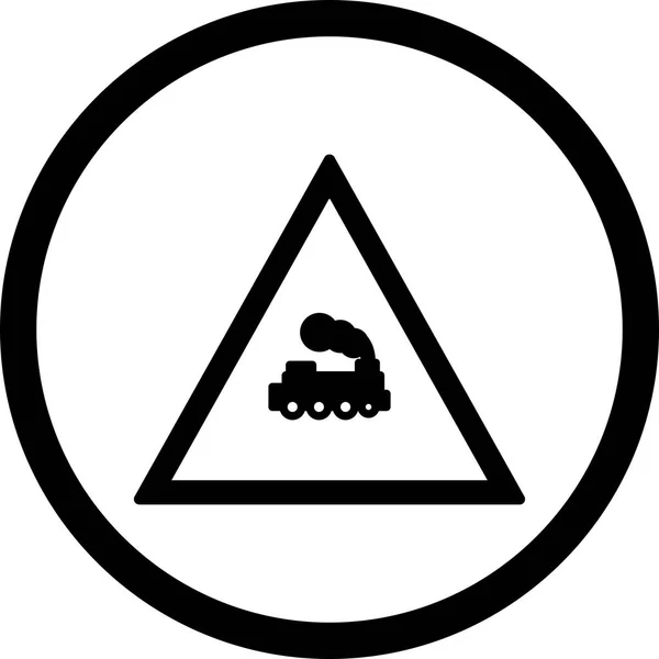 Ilustração Passagem de nível Ícone de sinal de estrada do trem — Fotografia de Stock