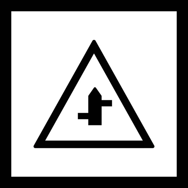 Abbildung kleine Kreuzung von rechts nach links Verkehrszeichen ico — Stockfoto