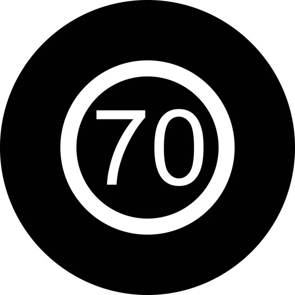 Illustration speed limit 70 Icon — Stock Photo, Image