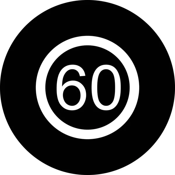 Ілюстрація Обмеження швидкості 60 піктограм — стокове фото