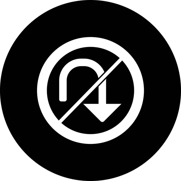 Illustration  No U-turn Icon — Stock Photo, Image