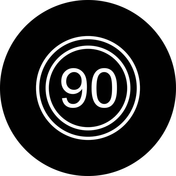 Ilustração Limite de velocidade 90 Ícone — Fotografia de Stock