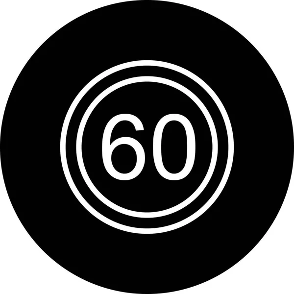 Ilustración Límite de velocidad 60 Icono —  Fotos de Stock