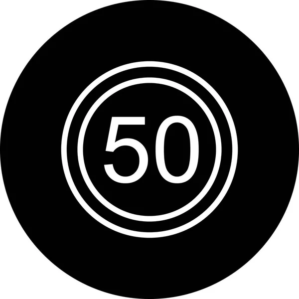 Εικόνα όριο ταχύτητας 50 εικονίδιο — Φωτογραφία Αρχείου